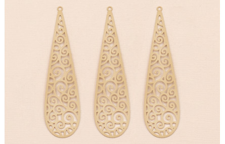 Colgante péndulo labrado lámina 64*16mm Beige