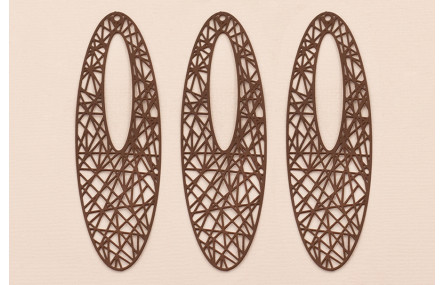 Golgante Ovalo grande labrado 70*20mm Color Marrón