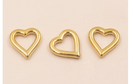 Colgante Corazón Acero Inox. 15*15mm Oro