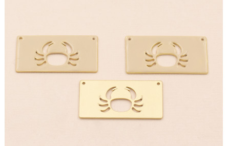 Rectangulo Calado Cangrejo 30*15mm  Beige