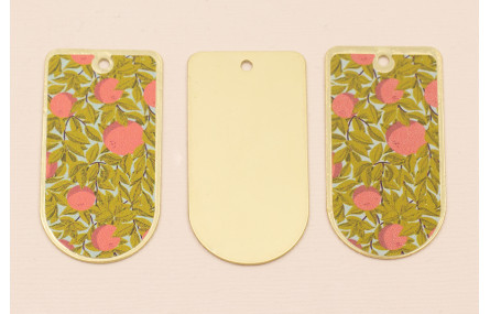 Pieza 50*25 Oro mate Hojas verdes y Flores rosas