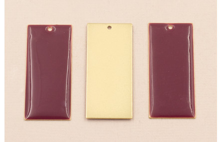 Rectangulo 38*15mm D.Mate Esmalte Color Cardenal