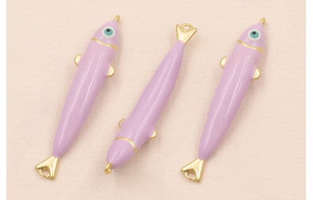 Entrepieza Pez esmaltado 32*5mm Lila