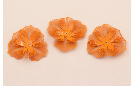 Flor 40mm 2 Capas  color Naranja