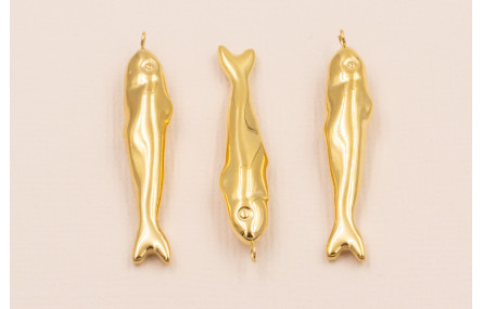 Colgante Pez Stainless 316L Steel 36*6mm  Oro