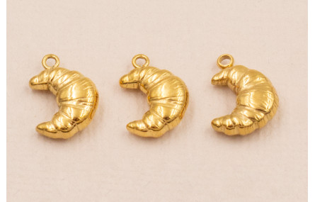 Colgante Coissant Stainless Steel 11/8mm Oro