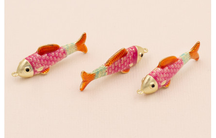 Colgante Pez 35*10mm Fuxia, verde y Naranja