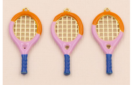 Raqueta 30*14mm Morado, Azul y Oro Mate