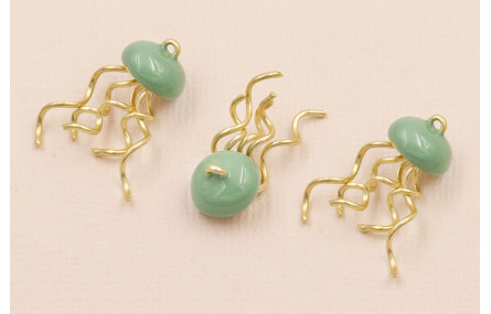 Medusa 10*4*25mm Esmalte verde Piedra