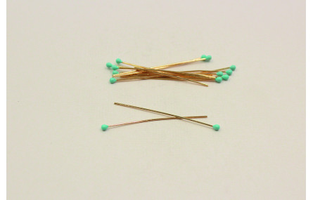 Alfiler cabeza esmaltada 2mm*40mm azul Turquesa