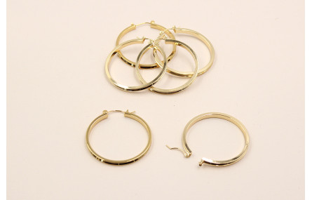 Pendiente Aro 40mm con Canal Oro