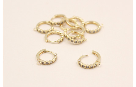 Perno cristales 14mm diámetro Oro Mate