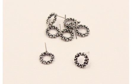 Perno corona flores 11mm Plata Vieja