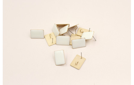 Perno rectangulo esmaltado 17*13mm Blanco