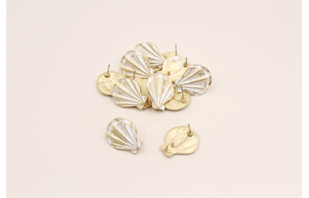 Perno concha 18*20mm Oro mate y Blanca