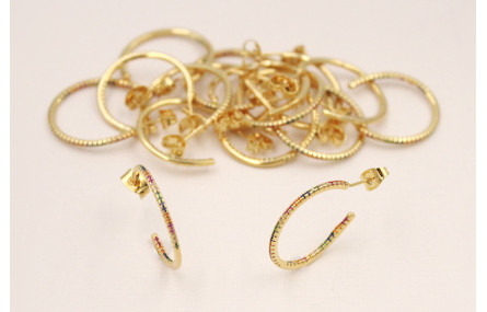 Pendiente Aro Semicirculo Mirobrillos 21mm