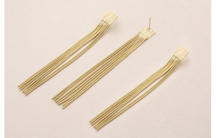 Pendiente Fleco 95mm por 10mm Dorado Mate