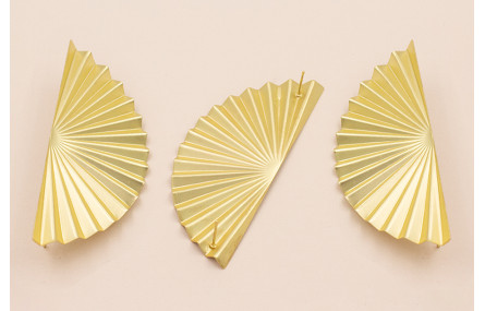 Abanico estriado 70*30mm Oro Mate Doble Perno