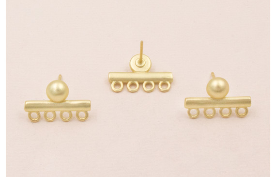 Pendiente con 4 anillas 17mm Oro Mate