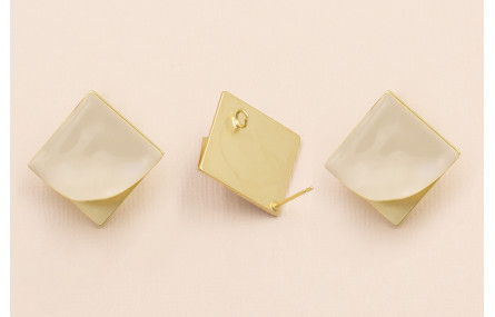 Pendiente Cuadrado Levantado 20-20 Beige