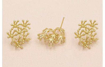 Pendiente Estrellas Coral 25*20mm Dorado Mate