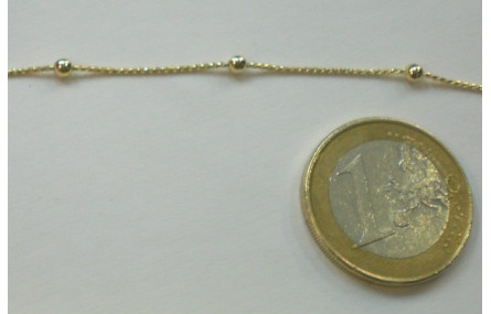 cadena con Bola de 2mm intercalada Oro