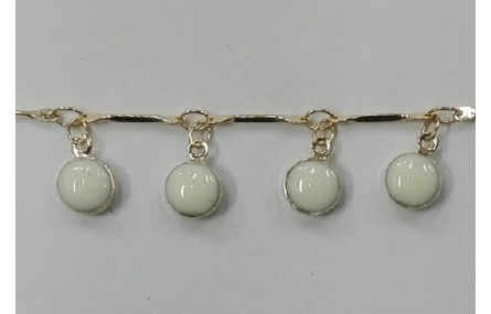 Cadena colgante Chapitas esmalte blanco