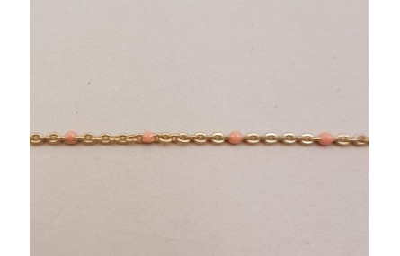 Cadena de 1,5mm oro mate con Microesmalte Rosa