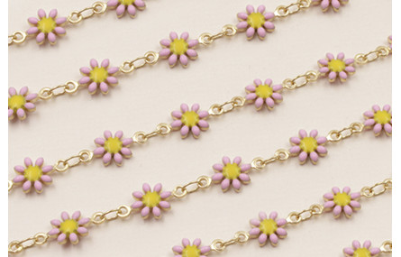 Cadena Marganitas 6mm diametro Lila + Amarillo