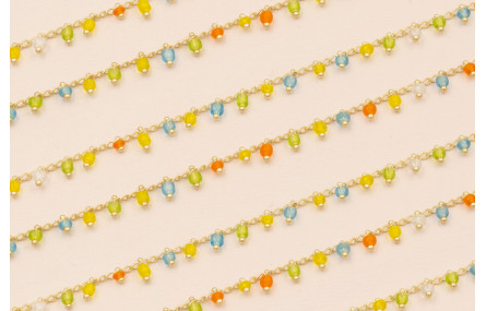 Cadena pivotes de Cristal de 3*2 Multicolor O.Mate