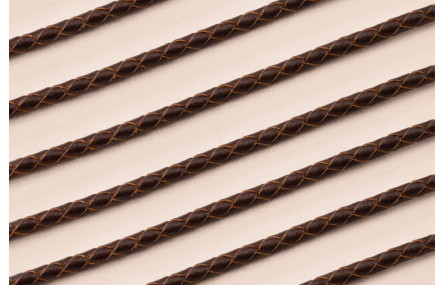Cuero trenzado de 3mm Marrón