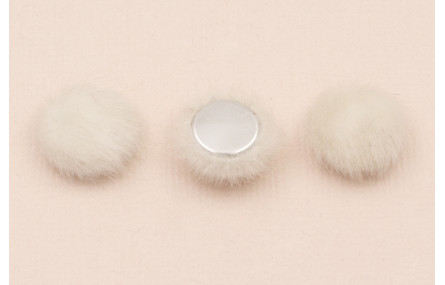 Media bola 15mm de pelo Beige