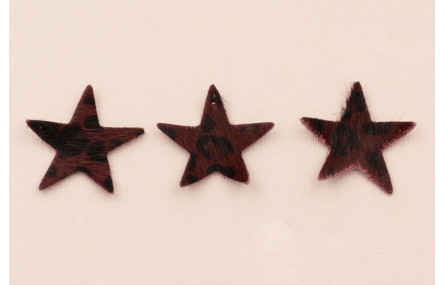 Estrella Piel Tintada 27mm Leopardo granate