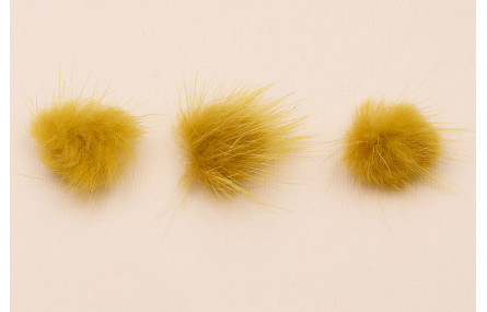 Pompón Pelo 30mm mostaza