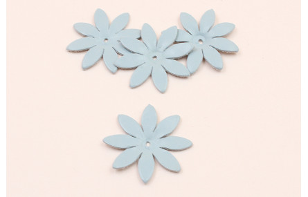 Flor Cuero 30mm Azul