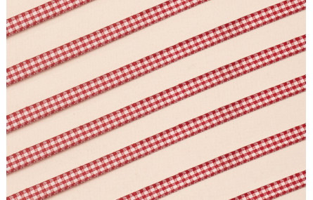 Lazo de Mini Vichy 5mm cuadros Burdeos