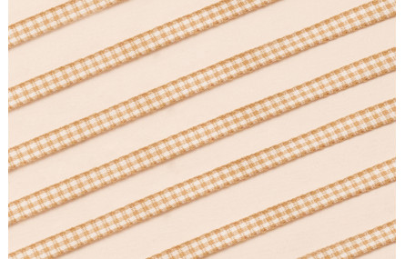 Lazo de Mini Vichy 5mm cuadros mostaza