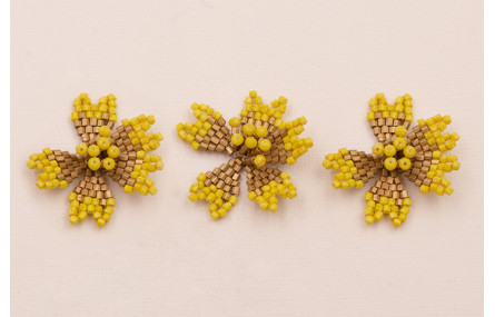 Flor Abalorio de 30mm diametro Pistacho y Cobre