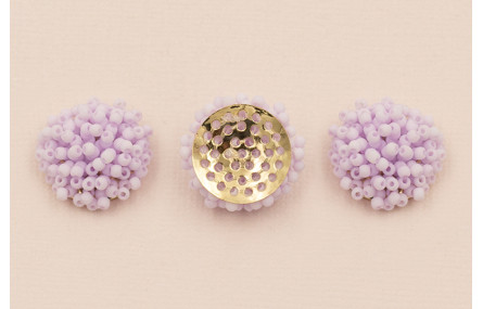 Disco de 20mm con abalorio engarzado Lila