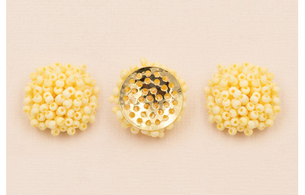 Disco de 20mm abalorio engarzado Amarillo pálido