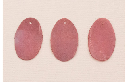 Ovalo 27*12mm Rosa traslucido rugoso