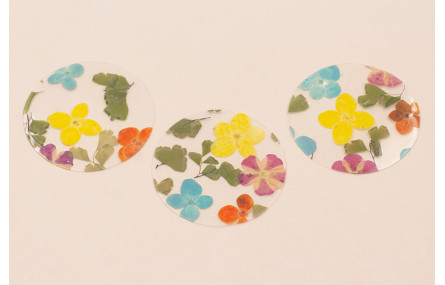 Lentejuela Disco 50mm con Flores Naturales Mezcla