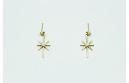 Pendientes colgante rayo de sol 3-3,2mm con perla 