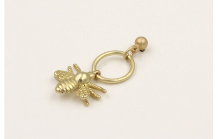 Single earrings colgante abeja. Largo 2cm.
