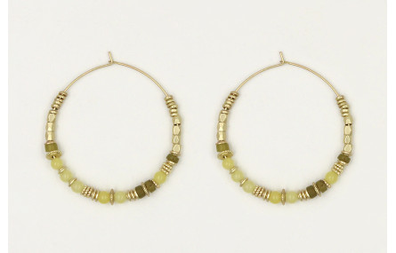 Pendientes aro grande con piezas irregulares dorad