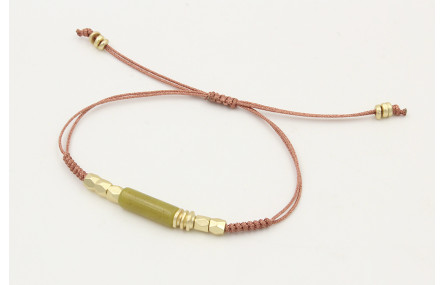 Pulsera nudo serpiente hilo oro rosa con facetadas