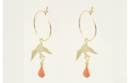 Pendientes acero inoxidable con aro pequeño con go