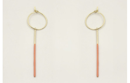 Pendientes acero inoxidable con aro pequeño y barr