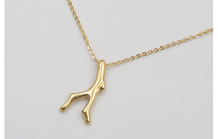 Collar ORO18k-3 micras cadena eslabón pequeño con 