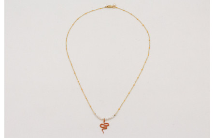 Collar cadena eslabón dorado mate y micro bola esm